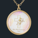 *~* Erste Kommunion AP35 Christliche Bestätigung Vergoldete Kette<br><div class="desc">(( Suche nach AP35 für ähnliche Entwürfe und AP40 )) Ein religiös katholisch Christlich gesegnetes goldverputztes Kreuz NECKLACE / PENDANT für ein Mädchen jedes Alters von Kind bis Teenager / Teenager / Senior Bürger. Das Design, wenn für Sie zu personalisieren / anpassen. Es eignet sich gut für einen besonderen Tag,...</div>