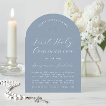 Erste Kommunion Arch Dusty Blue Modern Script