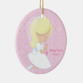 Erste Kommunion, blondes Mädchen Keramikornament (Rechts)