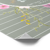 Erste Kommunion Blumenkreuz Girls Sage Pink Poster (Ecke)