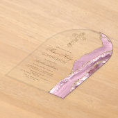 Erste Kommunion Blush Achat Acryleinladungen (Ablage )
