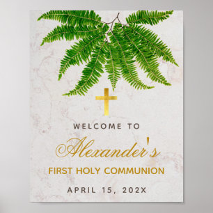 Erste Kommunion Botanischer Garten Grün Willkommen Poster