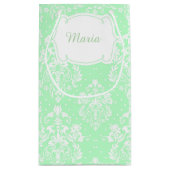 Erste Kommunion Brünett Hair Girl Danke Kleine Geschenktüte (Rückseite)