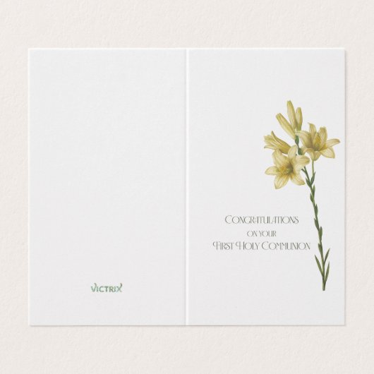Erste Kommunion Card mit Bild von Lily durch Redou (Außenseite Aufgefaltet)