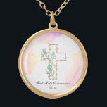 *~* Erste Kommunion Christliche Bestätigung AP35 Vergoldete Kette<br><div class="desc">( Suche nach AP35 für ähnliche Entwürfe und AP40 )) Religious katholische Christlich gesegnete Gold Plated Cross NECKLACE / PENDANT für ein Mädchen jedes Alter von Kind bis Teenager / Teenager / Teenager bis Senior Bürger. Das Design, wenn für Sie zu personalisieren / anpassen. Es eignet sich gut für einen...</div>