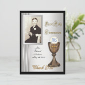 Erste Kommunion Danke, dass Sie ein Kartenspiel Fo Dankeskarte (Stehend Vorderseite)