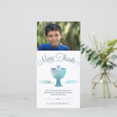 Erste Kommunion danken Ihnen Foto-Karte - Dankeskarte (Stehend Vorderseite)