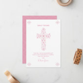 Erste Kommunion Dankeschön Karte - Mädchen, indivi (Vorderseite/Rückseite Beispiel)