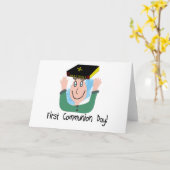 Erste Kommunion Day~~ " Junge mit Bibel " Karte (Gelbe Blume)