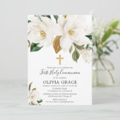 Erste Kommunion der rustikalen weißen Einladung (Stehend Vorderseite)