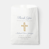 Erste Kommunion des religiösen Cross Blue Boy Geschenktütchen (Vorderseite)