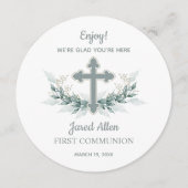 Erste kommunion Dinner Plate Dankeschön Karte (Vorderseite)