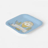 Erste Kommunion, erste blaue Kommunion Pappteller (Gewinkelt)