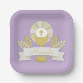 Erste Kommunion, erste Kommunion von Lila Pappteller (Vorderseite)