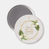 Erste Kommunion Floral Calla Lilies Gold Marmor Magnet (Vorderseite/Rückseite)