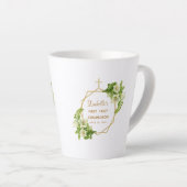Erste Kommunion Floral Lilies Gold Cross Geometric Milchtasse (Rechte Ecke)