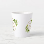 Erste Kommunion Floral Lilies Gold Cross Geometric Milchtasse (Vorderseite)