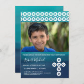 Erste kommunion Foto Card - Einladung des Jungen (Vorne/Hinten)