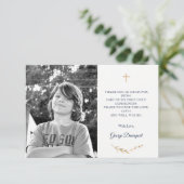 Erste Kommunion Foto Danke Karte (Stehend Vorderseite)