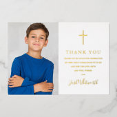 Erste Kommunion Foto Real Foil Danke Karte (Vorderseite)