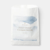 Erste Kommunion Geschenktüte Blau Wasserfarbe Jung Geschenktütchen (Vorderseite)