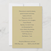 Erste Kommunion Glittery Damask mit Kreuz Einladung (Rückseite)