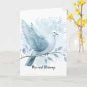Erste Kommunion Glückwünsche Taube Blau Karte (Gelbe Blume)