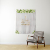 Erste Kommunion Hintergrund Marmor Gold Cross Lili Wandteppich (Beispiel)