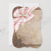 Erste Kommunion in Rosa und Braun Einladung (Rückseite)