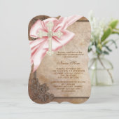 Erste Kommunion in Rosa und Braun Einladung (Stehend Vorderseite)