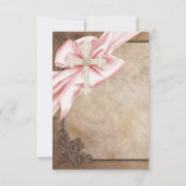 Erste Kommunion in Rosa und Braun Einladung (Rückseite)