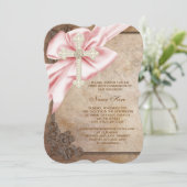 Erste Kommunion in Rosa und Braun Einladung (Stehend Vorderseite)