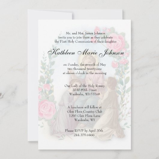 Erste Kommunion Jesus mit den Kindern Blumenkohl Einladung (Vorderseite)