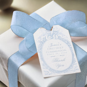Erste Kommunion Junge Blau Weiß Vintage Heiliger G Geschenkanhänger