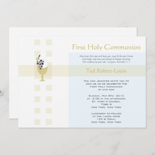 Erste Kommunion - Junge Einladung (Vorne/Hinten)