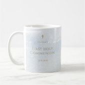 Erste Kommunion Junge Wasserfarbe Blau Kaffeetasse (Links)