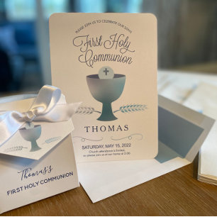 Erste Kommunion - Jungs erste heilige Kommunion Einladung