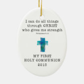 Erste Kommunion kann ich alle Sachen tun Keramikornament (Hinten)