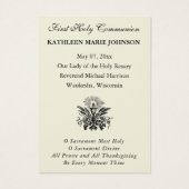 Erste Kommunion Katholische Erinnerung an die Heil (Rückseite)