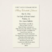 Erste Kommunion Katholische Erinnerung an die Heil (Rückseite)