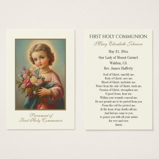 Erste Kommunion Katholische Erinnerung an die Heil (Vorne & Hinten)