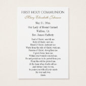 Erste Kommunion Katholische Erinnerung an die Heil (Rückseite)