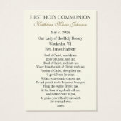 Erste Kommunion Katholische Erinnerung an die Heil (Rückseite)