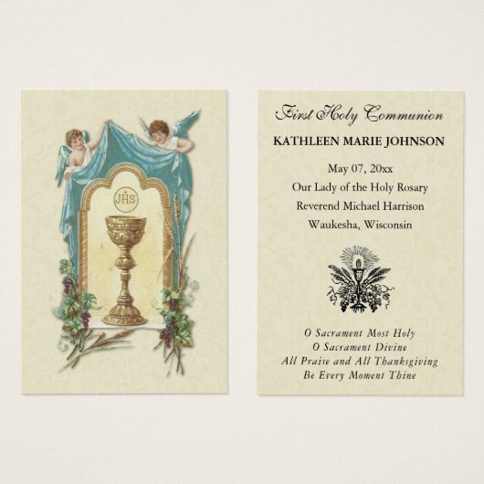 Erste Kommunion Katholische Erinnerung an die Heil (Vorne & Hinten)