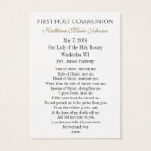 Erste Kommunion Katholische Erinnerung an die Heil (Rückseite)