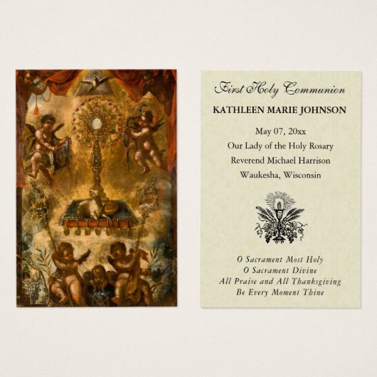 Erste Kommunion Katholische Erinnerung an die Heil (Vorne & Hinten)