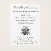 Erste Kommunion Katholische Erinnerung an die Heil (Rückseite)