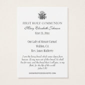 Erste kommunion katholische Erinnerung Jesus Gebet (Rückseite)