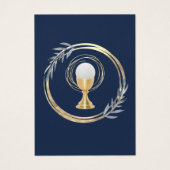 Erste Kommunion Klassische Blaue Erinnerungskarte (Vorderseite)