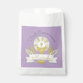Erste Kommunion, lila erste Kommunion Geschenktütchen (Vorderseite)